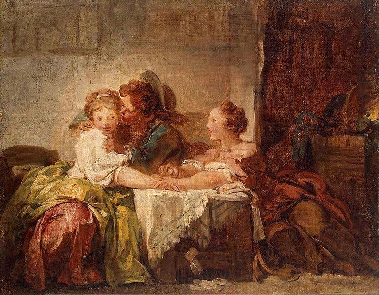 Jean-Honore Fragonard The Captured Kiss, the Hermitage, St. Petersburg Spain oil painting art